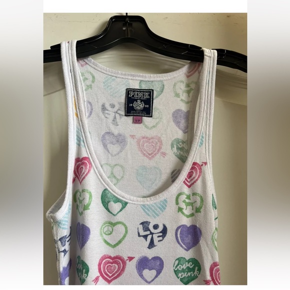 Pink Victoria's Secret heart tank top size S-P - Picture 2 of 7